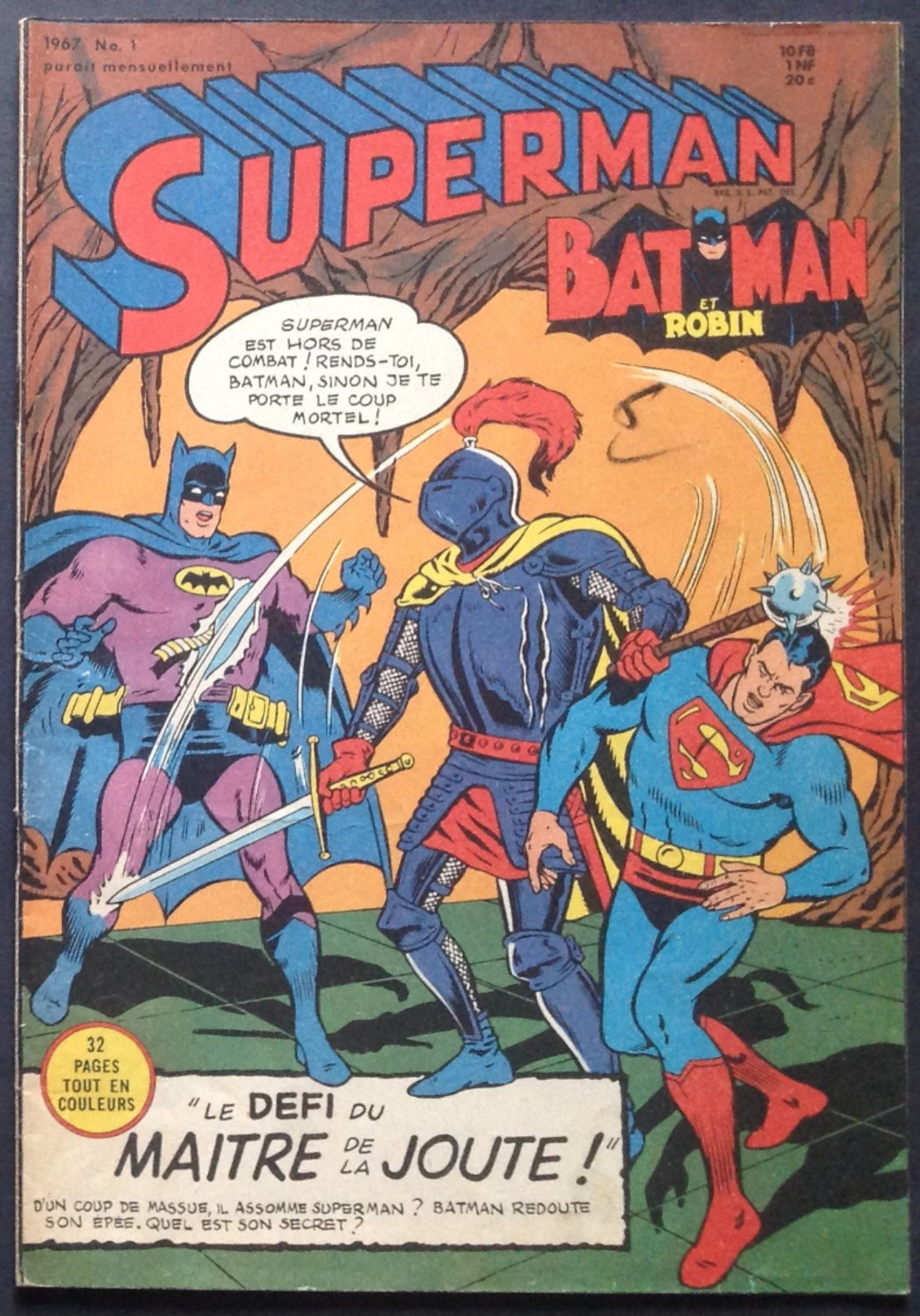 No PAYPAL !! : SUPERMAN Robin Et Batman 1 Maître De La Joute ! , Gotham Etc...Éo 1967 (2ème Série) Interpresse Bruxelles - Superman