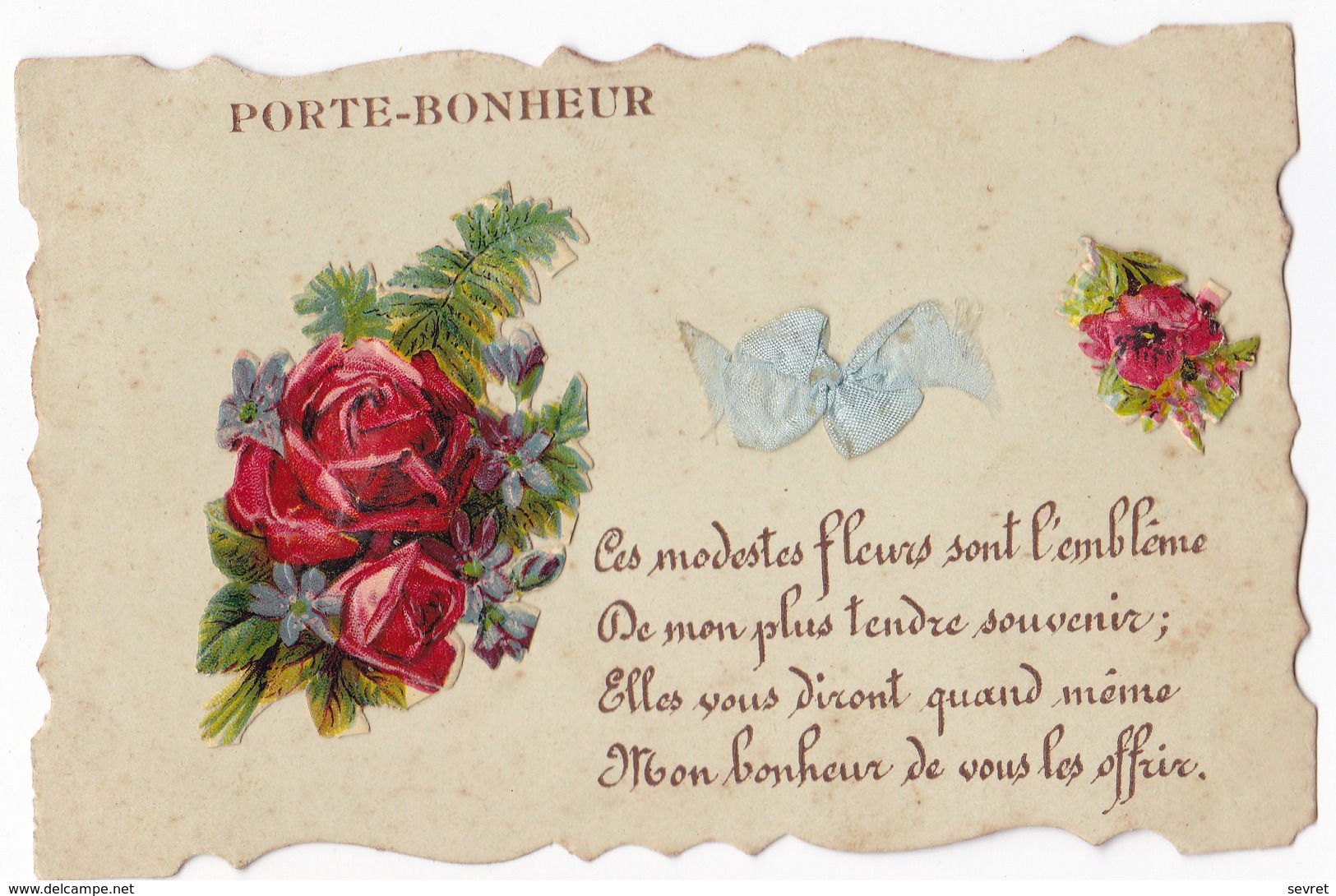 PORTE BONHEUR  -  Ces Modestes Fleurs Sont L'enblèmes ..... Belle Carte Avec Ajoutis. - Autres & Non Classés