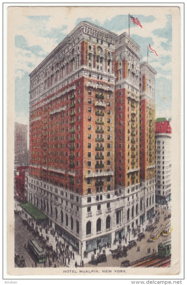 NEW YORK CITY NY, HOTEL McALPIN  BUILDING ~ BROADWAY & 34TH STREET C1919 Vintage Postcard [6147] - Broadway