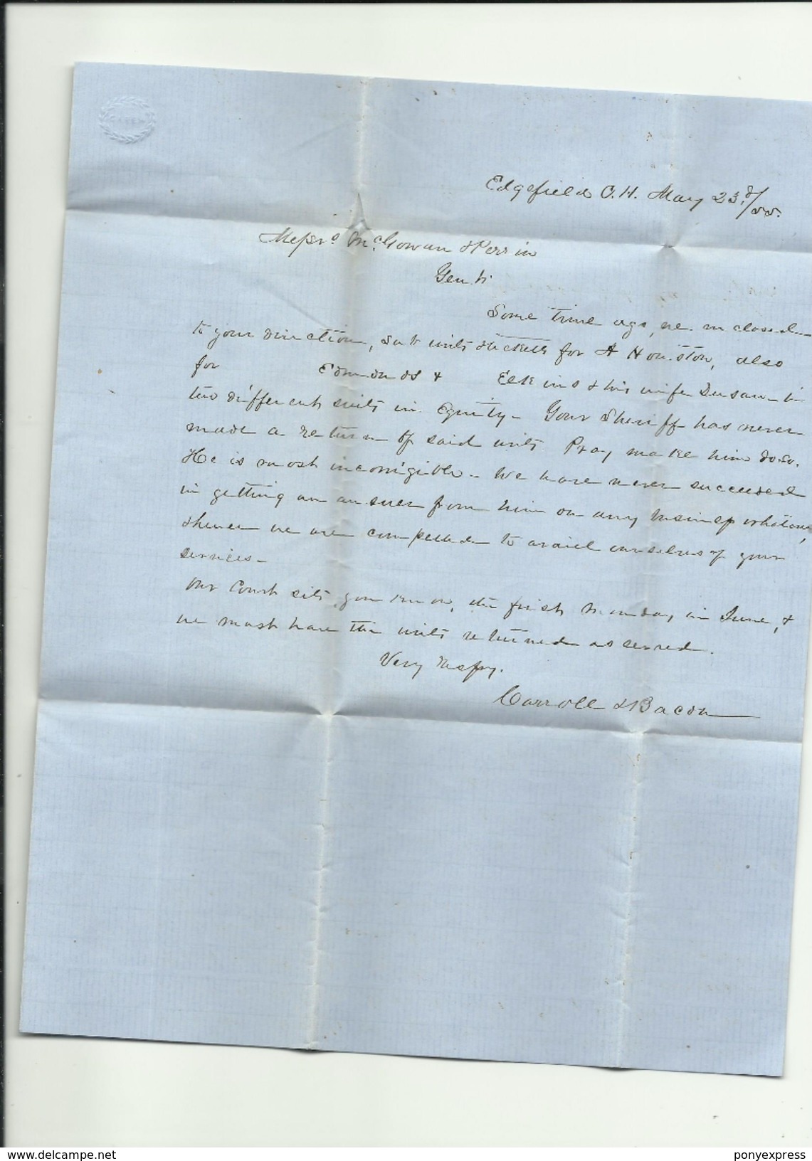 Lettre De Edgefield  (South Carolina) De 1855 Pour Abbeville France - …-1845 Voorfilatelie