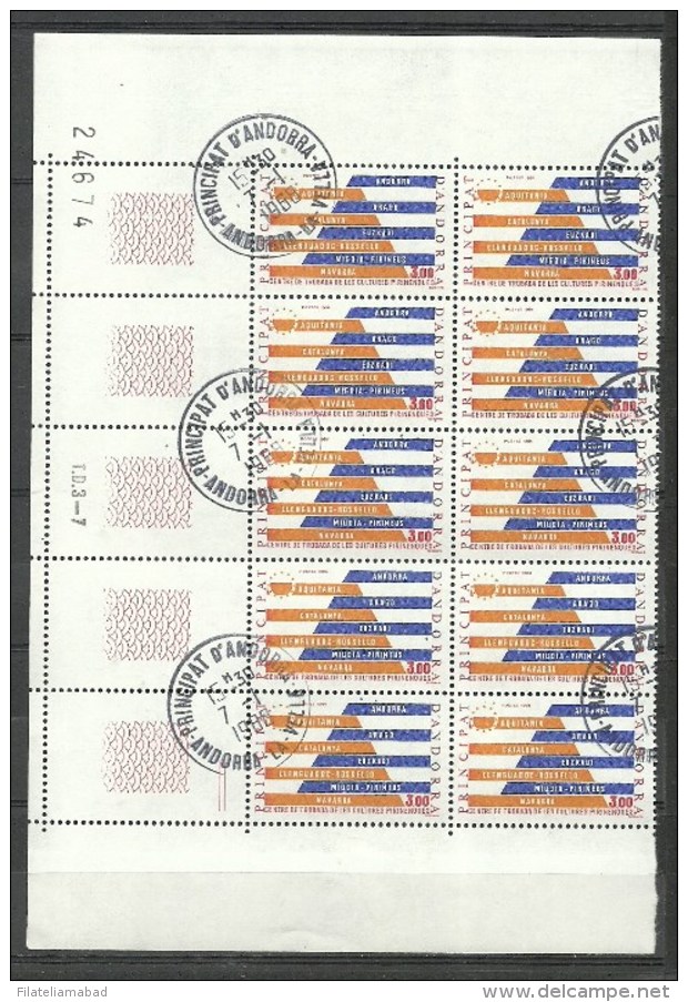 ANDORRA CORREO FRANCES 10 SELLOS MATASELLADOS Nº 333 (C.H.C.11.16) - Usados