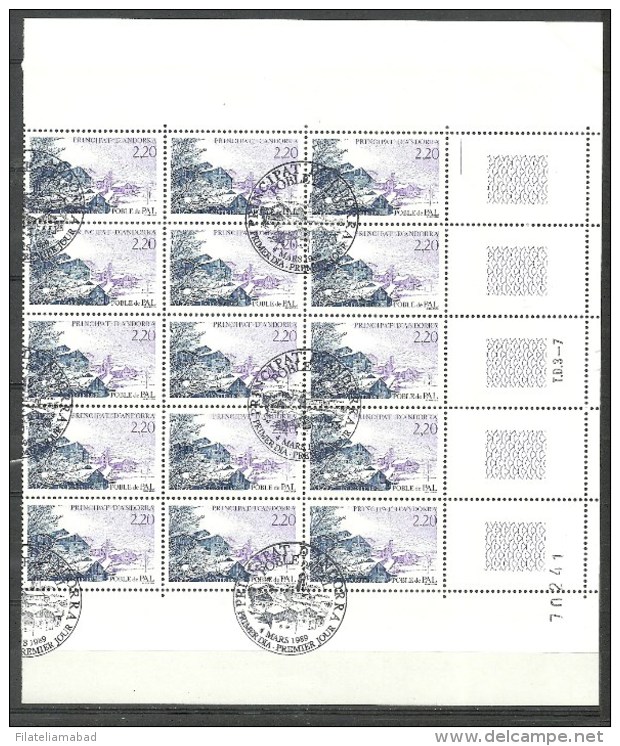 ANDORRA CORREO FRANCES 15 SELLOS MATASELLADOS Nº 377 (C.H.C.11.16) - Gebraucht