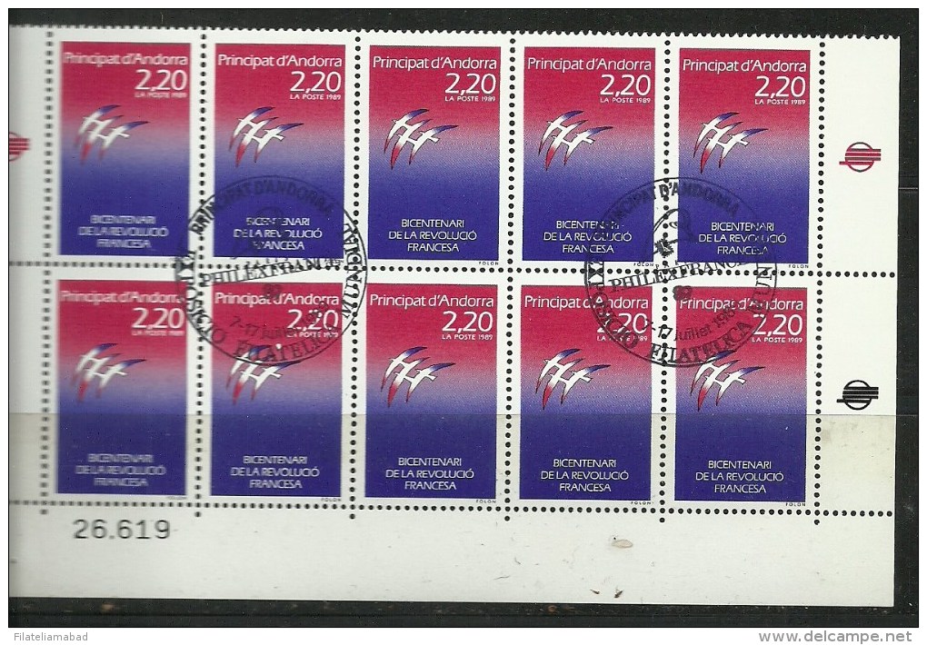 ANDORRA CORREO FRANCES 10 SELLOS MATASELLADOS Nº 290 (C.H.C.11.16) - Used Stamps