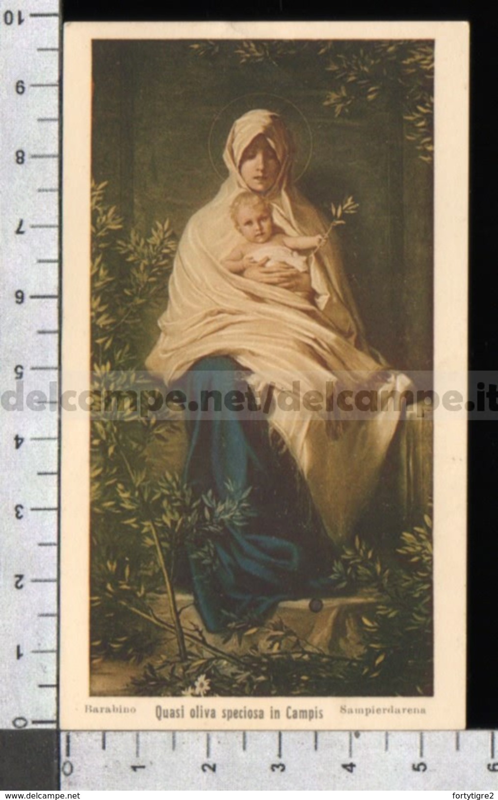 EN2657 QUASI OLIVE SPECIOSA IN CAMPIS MADONNA DELLA PACE BARABINO SAMPIERADARENA ZMC 57 Santino Holy Card - Religion & Esotérisme