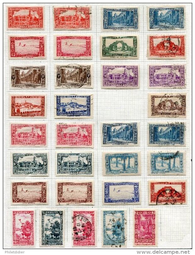 Algérie Divers Timbres Neufs Avec Charnière * Et  Oblitérés De 1936-37 Et 1938-41 - Collections, Lots & Series