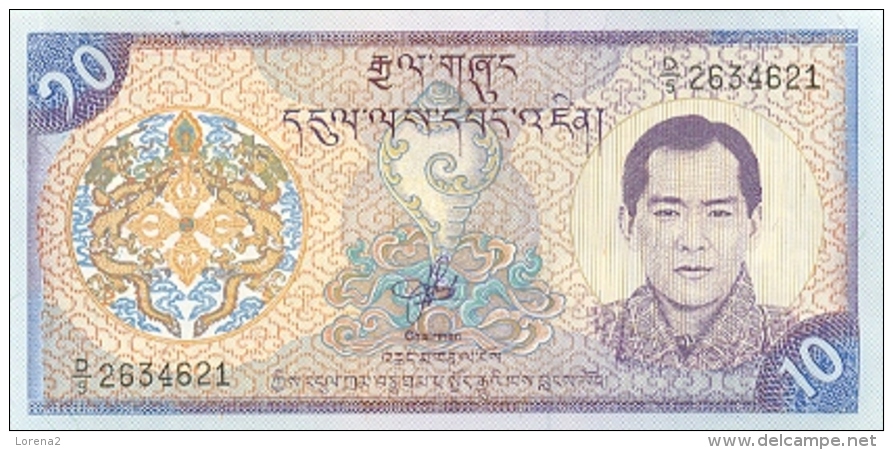 6bhu-22. Billete Bhutan P-22. 10 Ngultrum 2000 - Bhoutan