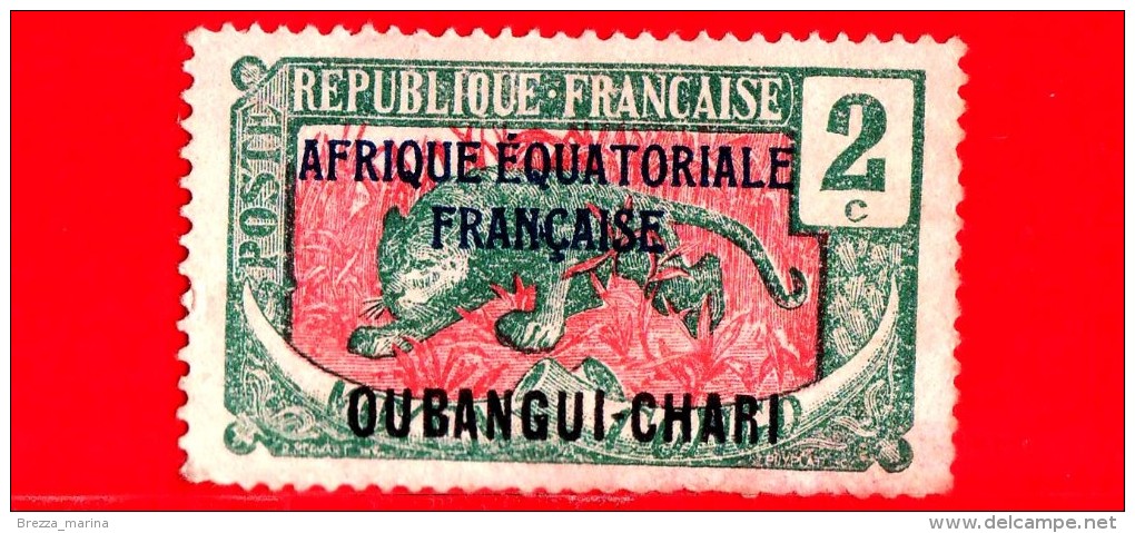 AFRICA Equatoriale - AEF - UBANGI - Usato - 1922 - Leopardo (Panthera Pardus) - 2 - Oblitérés