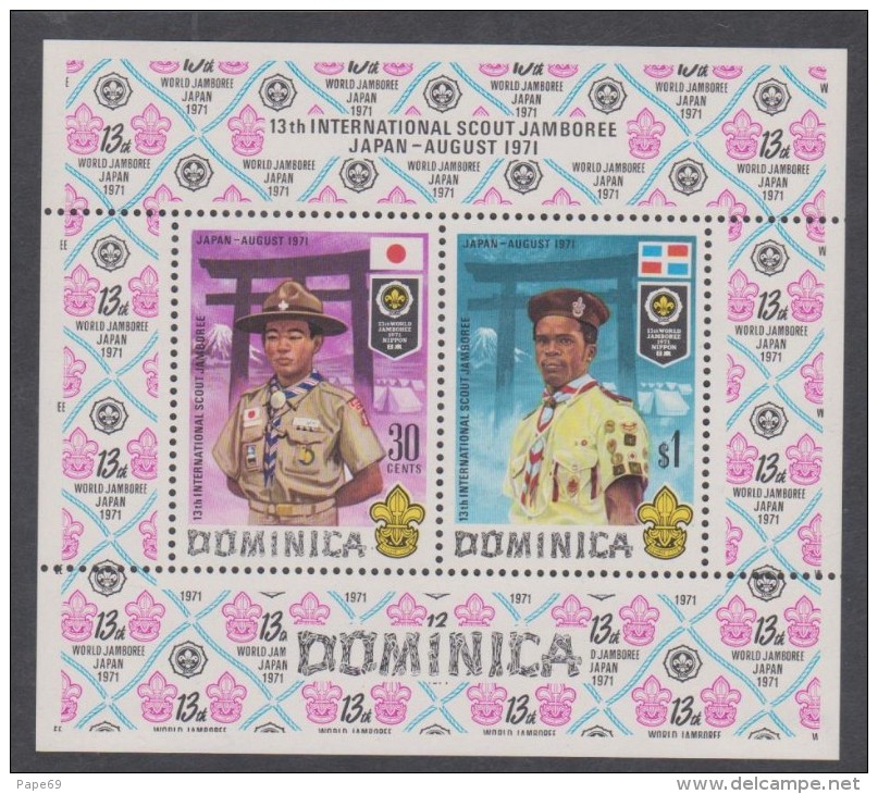 Dominique BF N° 10 X 13ème Jamboree, Le Bloc,  Trace De  Charnière Sinon TB - Dominica (...-1978)