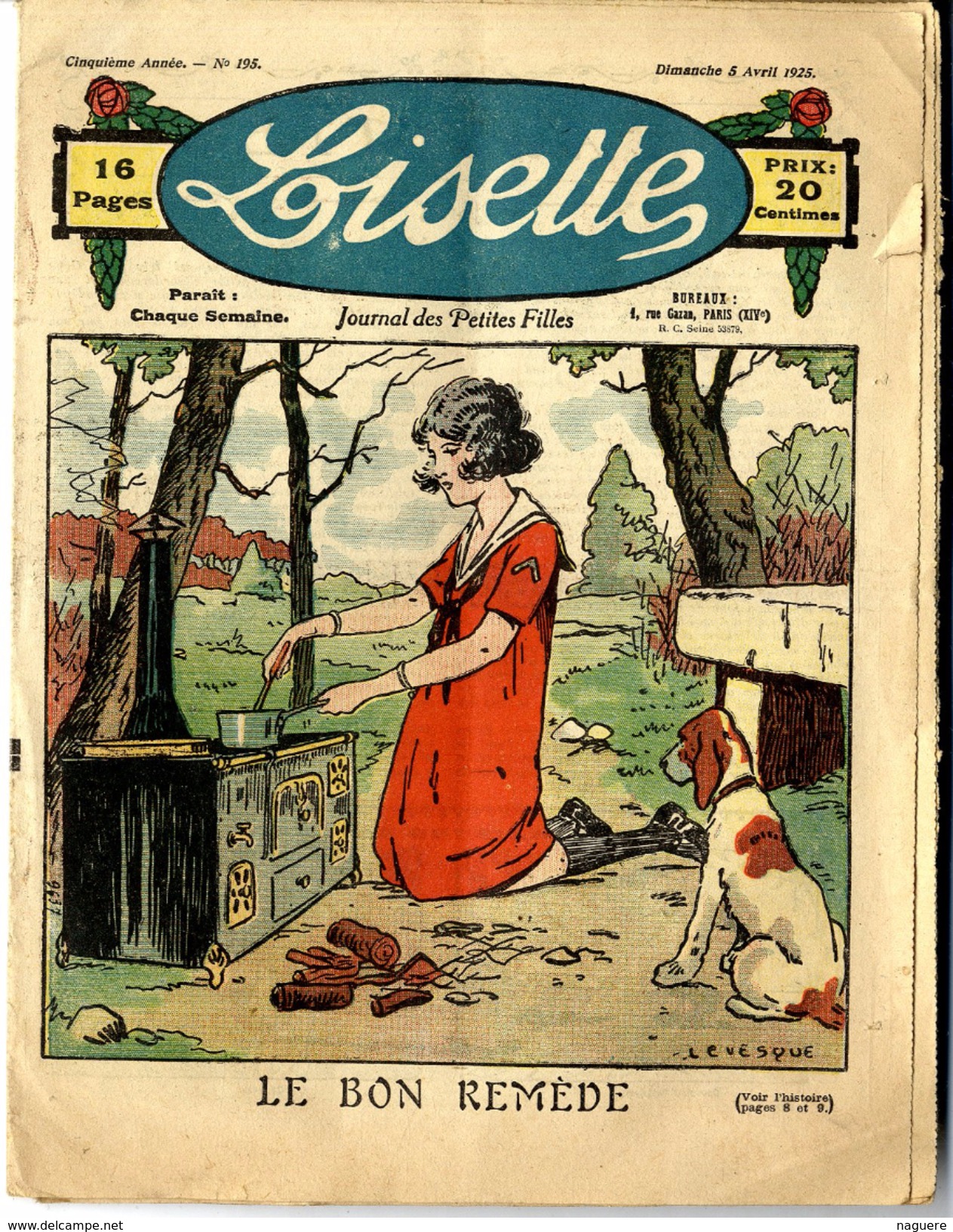 LISETTE  JOURNAL DES PETITES FILLES 1925   -  16 PAGES BELLES  +   ILLUSTRATION LEVESQUE - Lisette