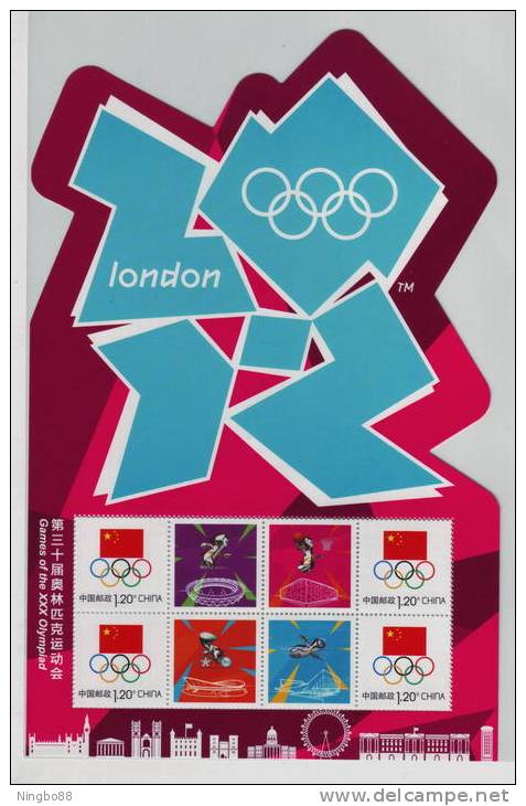 Mascot Of London 2012 Summer Olympic Games,China 2012 Personalization Irregular Shape Souvenir Sheet,MNH Stamp - Summer 2012: London