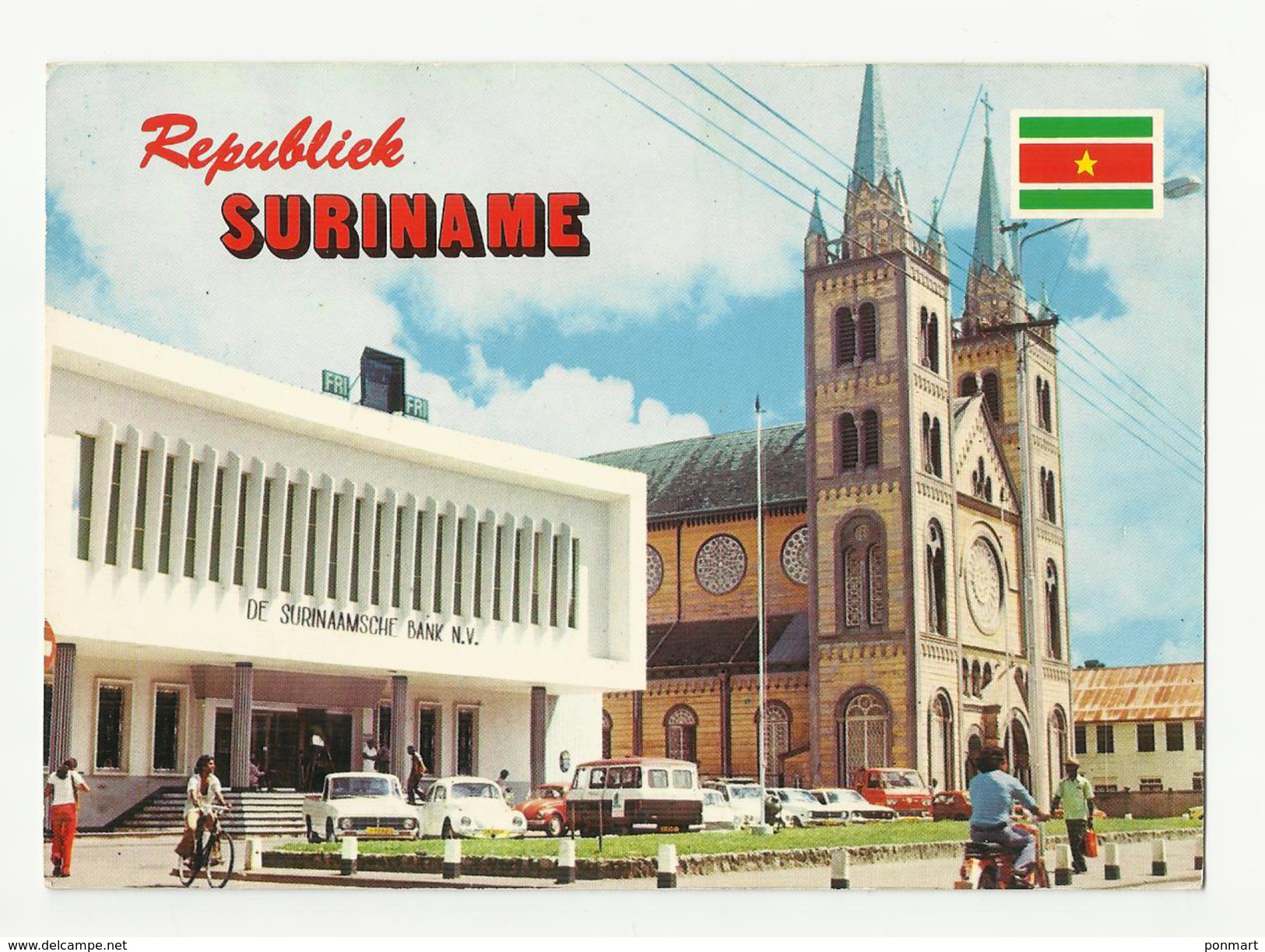 Surinam   Cathedrale Et Banque  1977 - Surinam