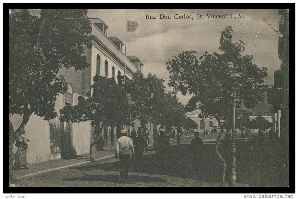 SÃO VICENTE - Rua Don Carlos ( Ed. Bon Marché)  Carte Postale - Capo Verde