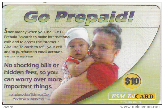 MICRONESIA - Go Prepaid, FSM Tel Prepaid Card $10, Used - Micronesia