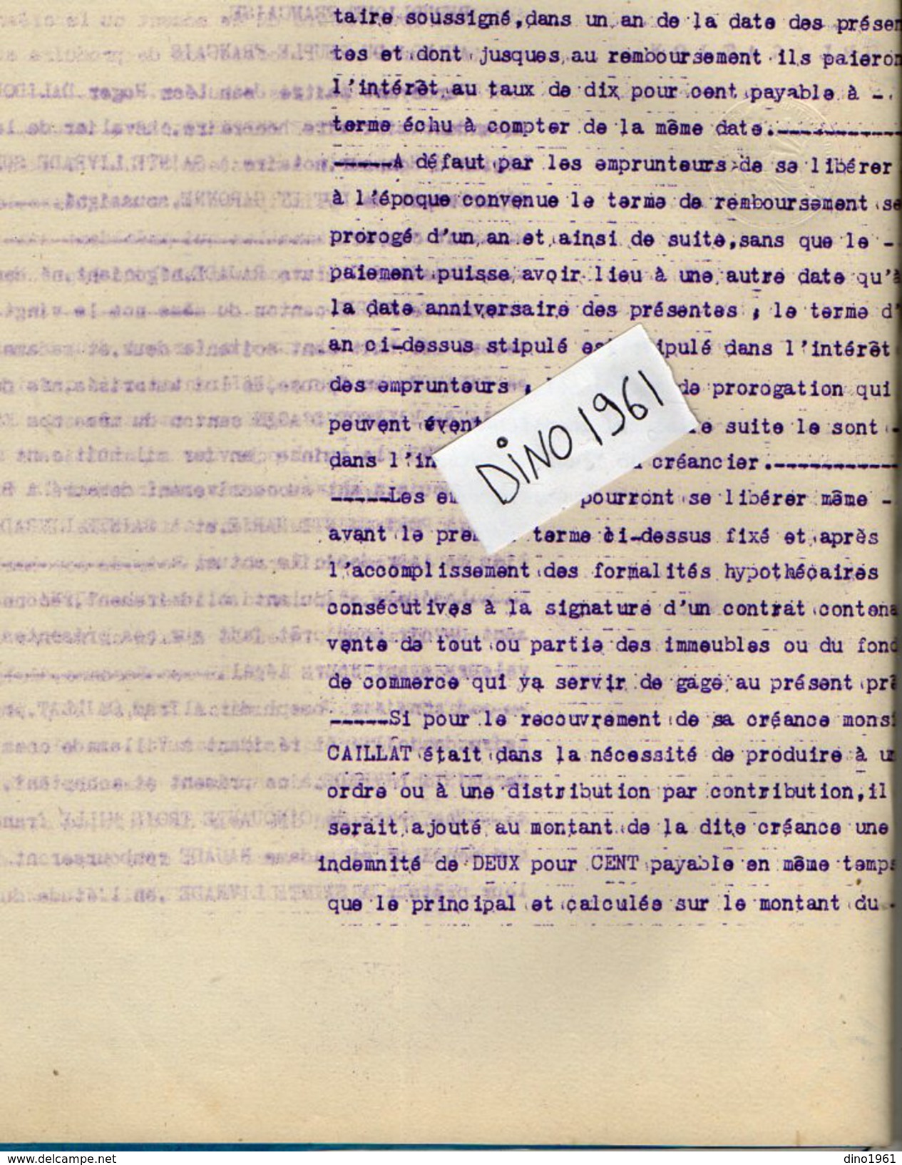 VP6136 - SAINTE LIVRADE - Acte De 1928 - Obligation Par RAJADE à A.CAILLAT - Collections