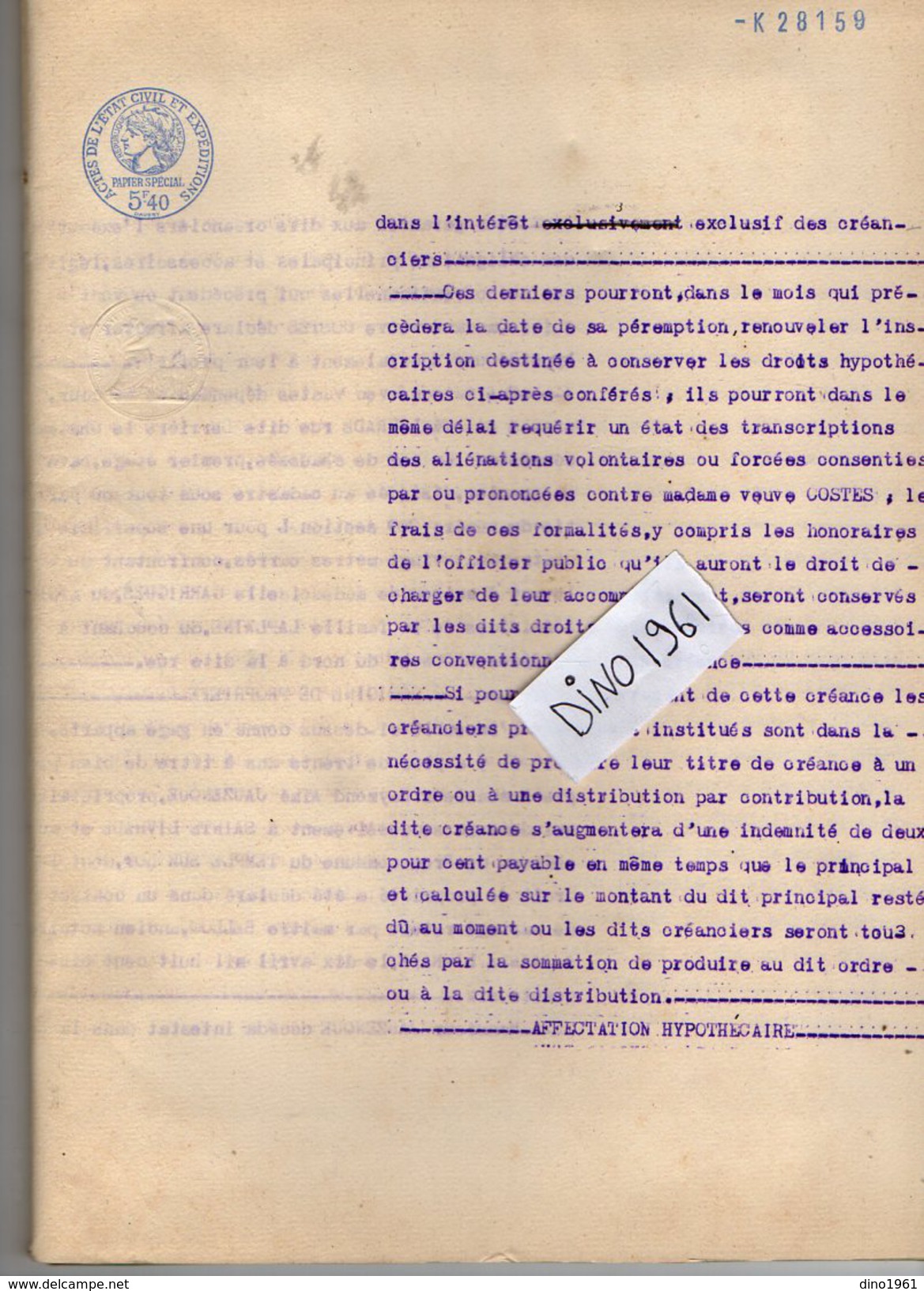 VP6137 - SAINTE LIVRADE - Acte De 1928 - Obligation Par Vve COSTES à Melle J.MANUEL - Collections