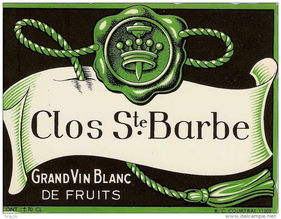 GRAND VIN BLANC DE FRUITS - CLOS S-TE BARBE - Autres & Non Classés