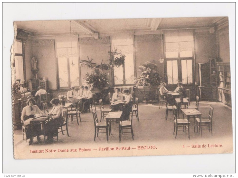 Eeklo - Eecloo - Institut N.-D. Aux Epines - Pavillon St- Paul - Eecloo - Salle De Lecture - Gelopen 1914 - Eeklo