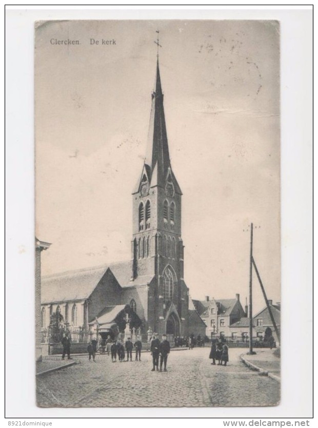 CLERCKEN - Houthulst - De Kerk - Gelopen 1913 - Uitgever Desodt - Glorie - Houthulst