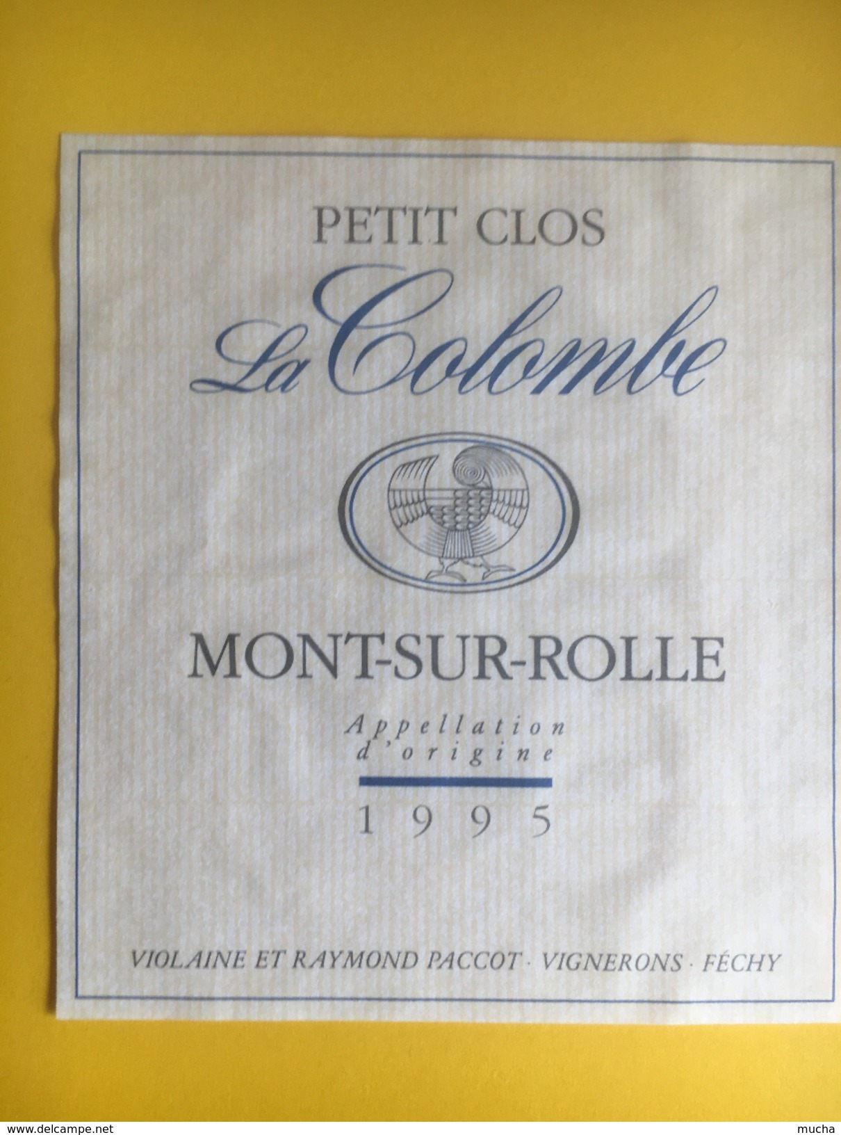 2296- Suisse Vaud  Mont Sur Rolle  Petit Clos La Colombe 1995 Raymond Paccot - Autres & Non Classés