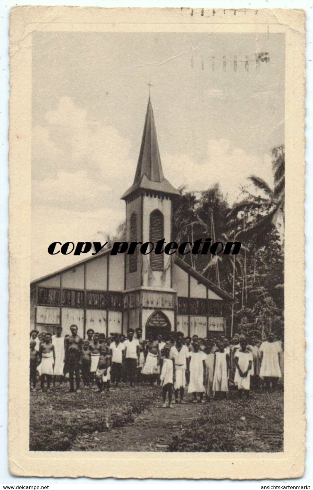 Rheinische Missionsarbeit Auf Neu-Guinea, Missionskirche Der Gemeinde In Ragetta, Papua Neuguinea, CPA 1928 - Papua-Neuguinea