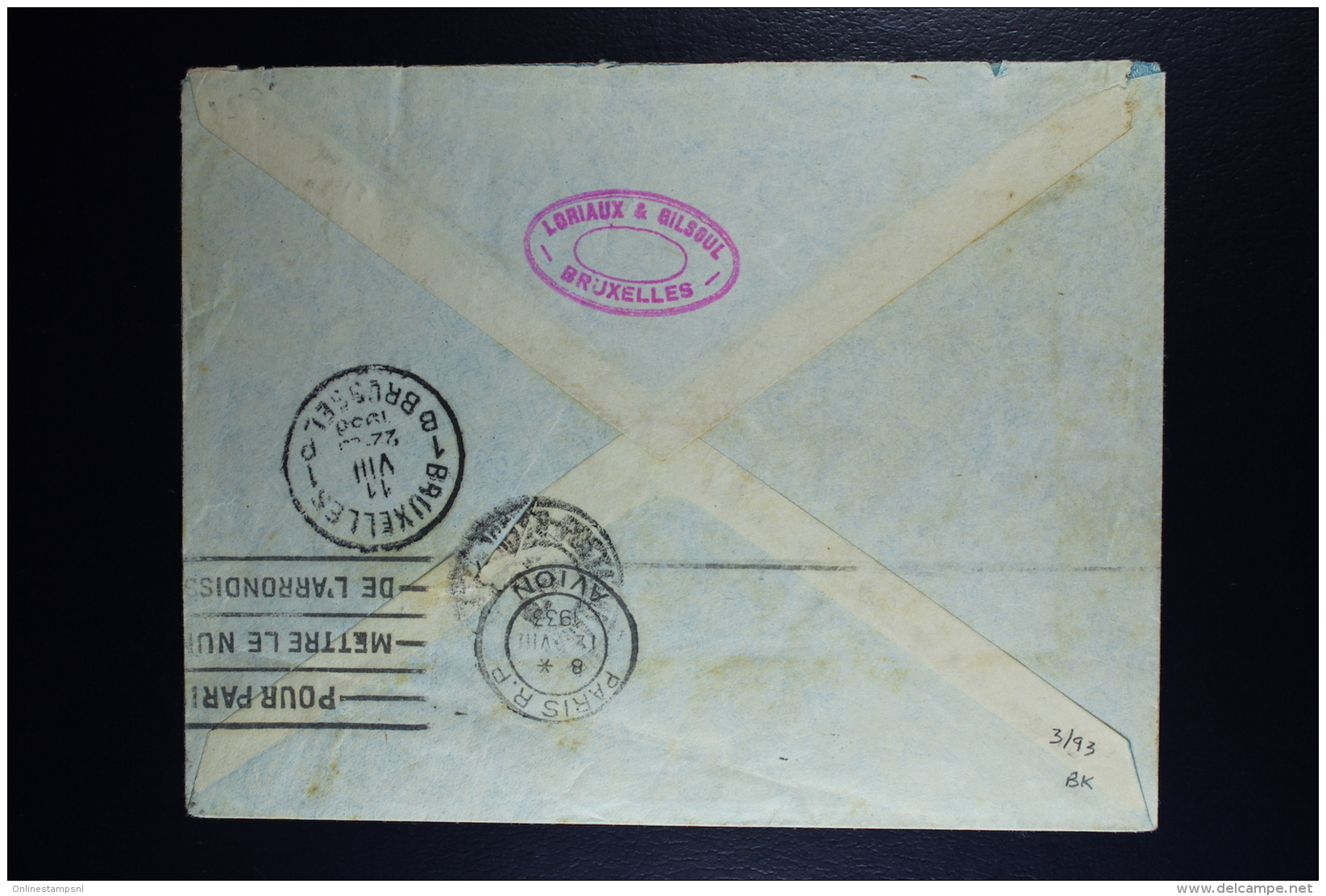 Belgium Airmail Cover Uccle To Porto Alegre Brasil 1933  OPB 339 + 321 + 323  2 Pairs - Other & Unclassified