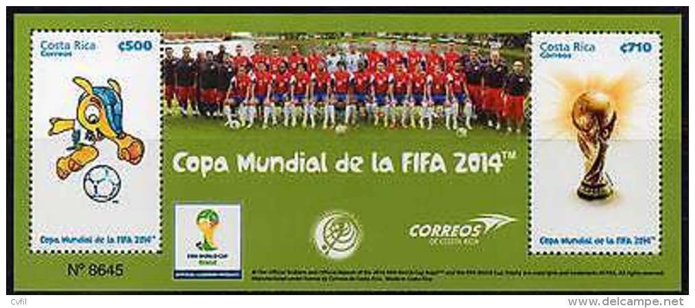 COSTA RICA 2014. Coupe Du Monde De Football. World Soccer Cup (bloc) - 2014 – Brazil