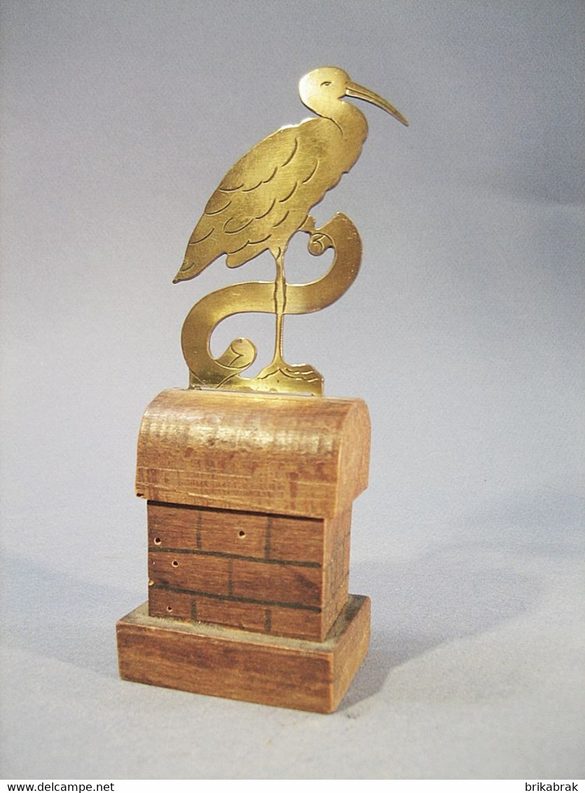 * CIGOGNE SOUVENIR D'ALSACE + Oiseau Statue Art Populaire - Autres & Non Classés