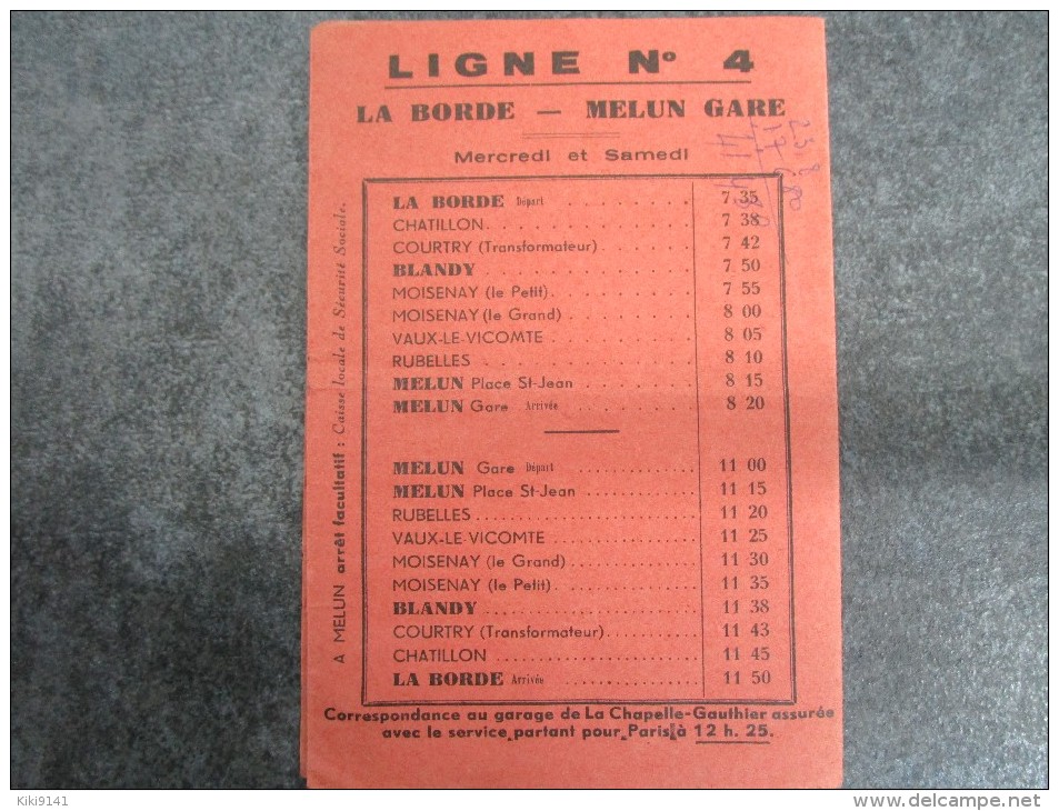 Lignes Nos 1-2-3-4 Au 1er Janvier 1965 - Les Cars "HARLE & CHOLLET" à LA CHAPELLE-GAUTHIER - Europe