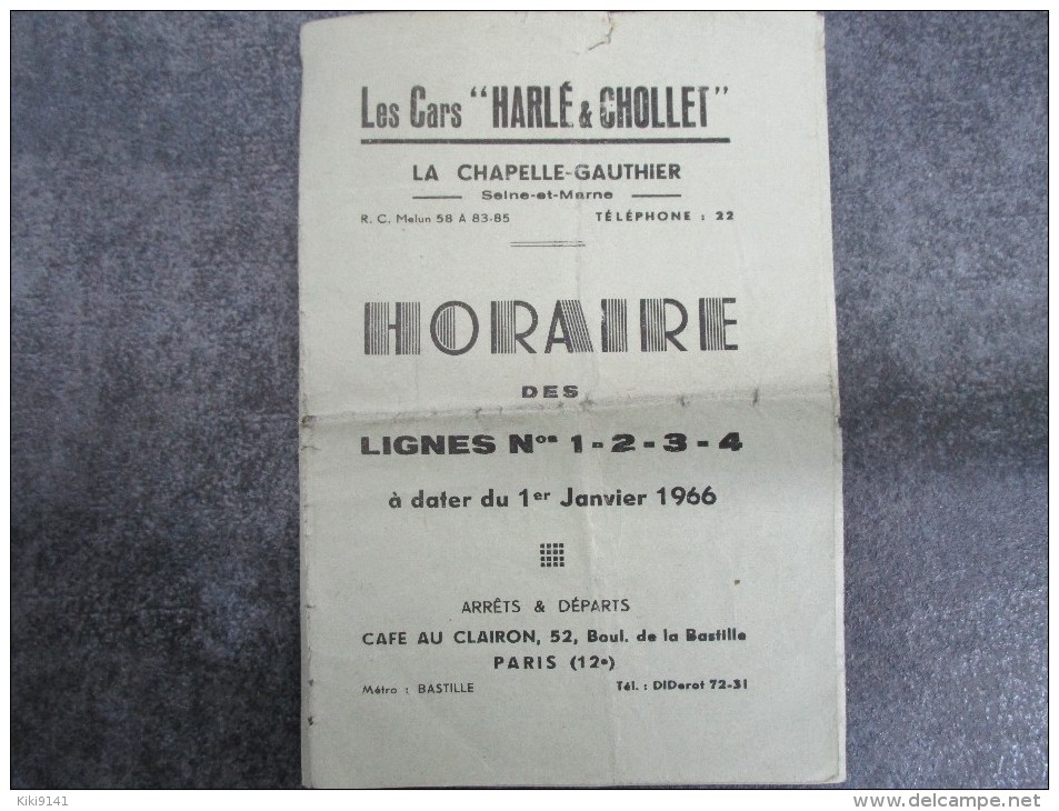 Lignes Nos 1-2-3-4 Au 1er Janvier 1966 - Les Cars "HARLE & CHOLLET" à LA CHAPELLE-GAUTHIER - Europe