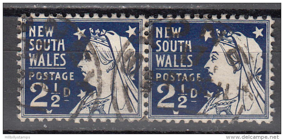 New South Wales    Scott No. 112    Used   Year  1905   Nice And Scarce  Pair - Gebraucht