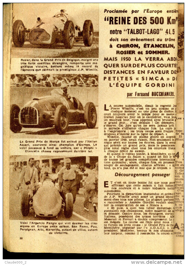 ALMANACH LE MIROIR SPRINT 1950 TOUT LES RESULTATS ANNEE 1949 DE TOUT LES SPORTS 34 SCANS