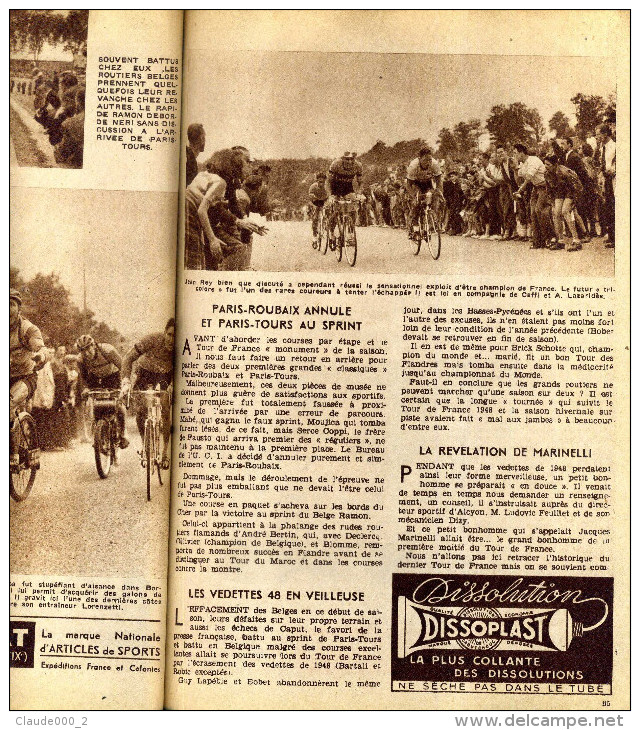 ALMANACH LE MIROIR SPRINT 1950 TOUT LES RESULTATS ANNEE 1949 DE TOUT LES SPORTS 34 SCANS