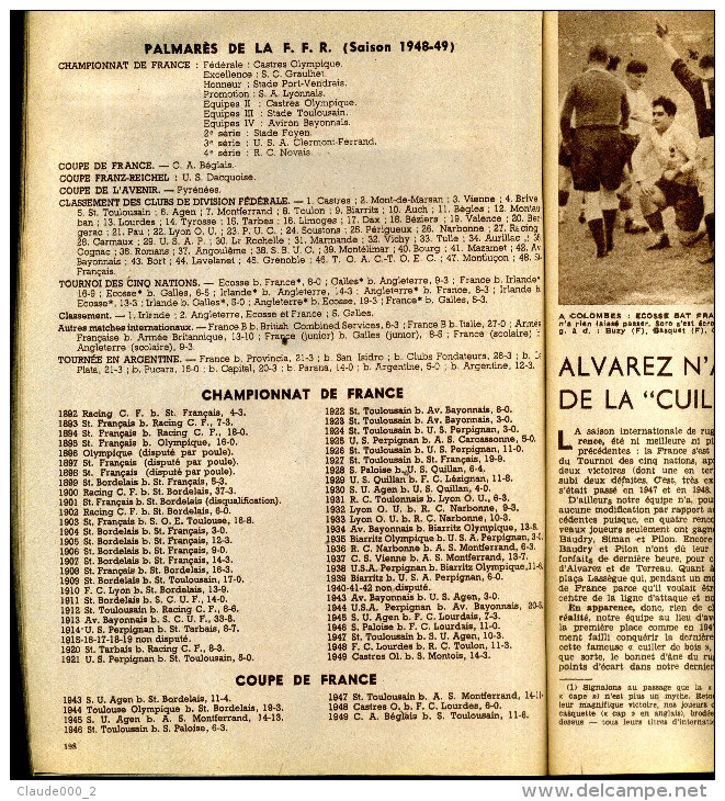 ALMANACH LE MIROIR SPRINT 1950 TOUT LES RESULTATS ANNEE 1949 DE TOUT LES SPORTS 34 SCANS