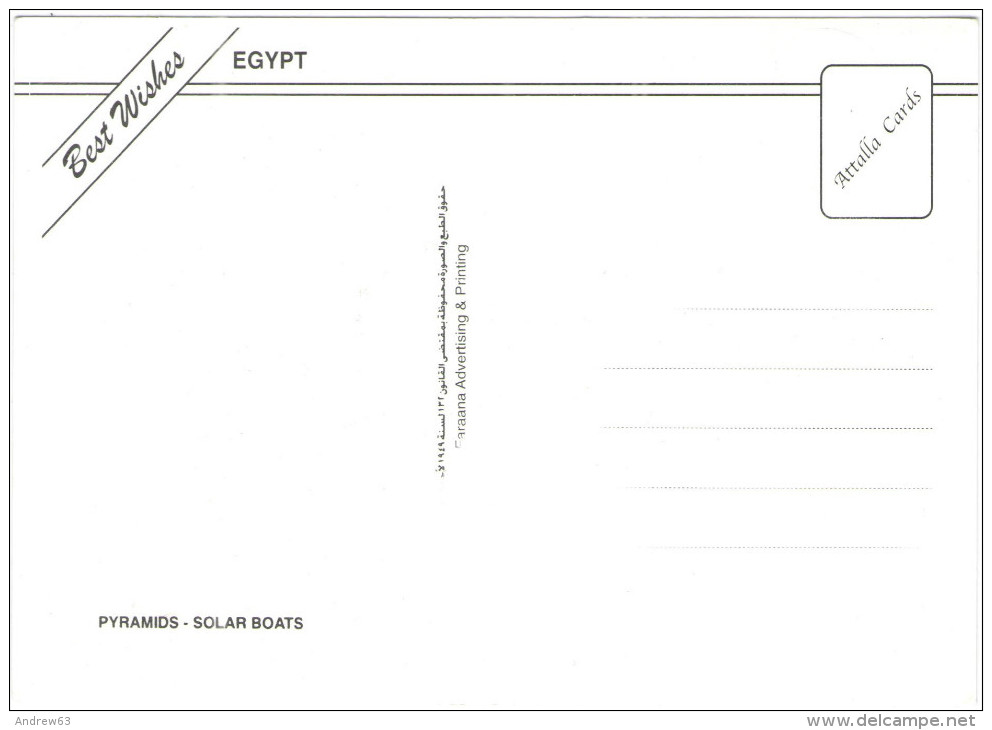 EGITTO - EGYPTE - Egypt - Pyramids - Solar Boats - Not Used - Pyramides