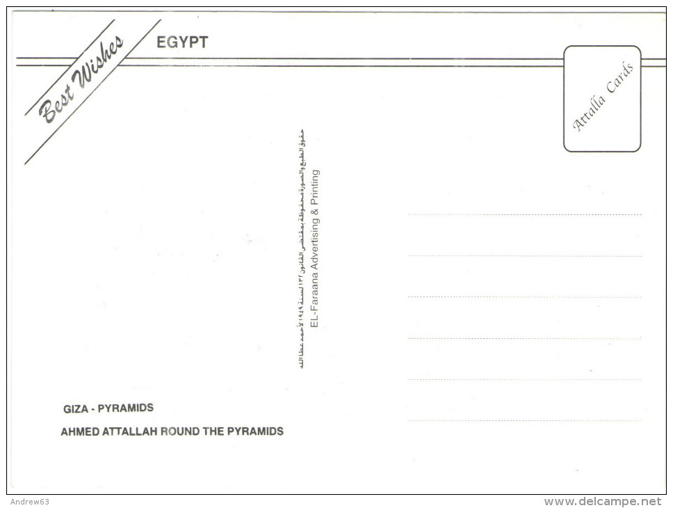 EGITTO - EGYPTE - Egypt - Giza - Pyramids - Ahmed Attallah Round The Pyramids - Not Used - Pyramides