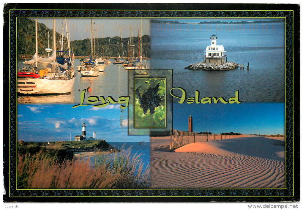 Lighthouse, Long Island, New York, United States US Postcard Posted 2001 Stamp - Long Island