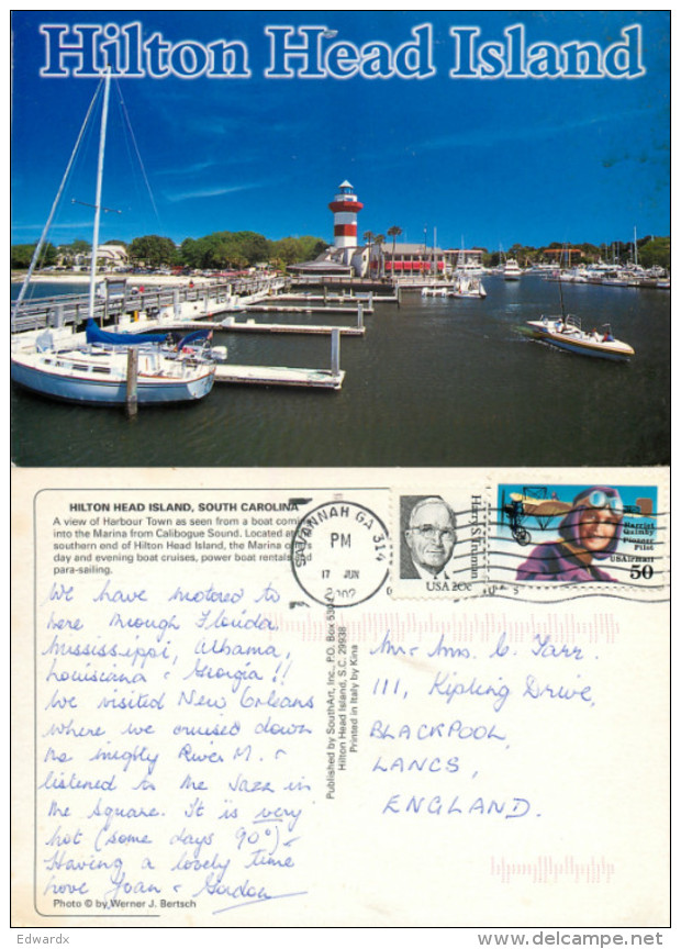 Hilton Head Island, Georgia, United States US Postcard Posted 2002 Stamp - Autres & Non Classés