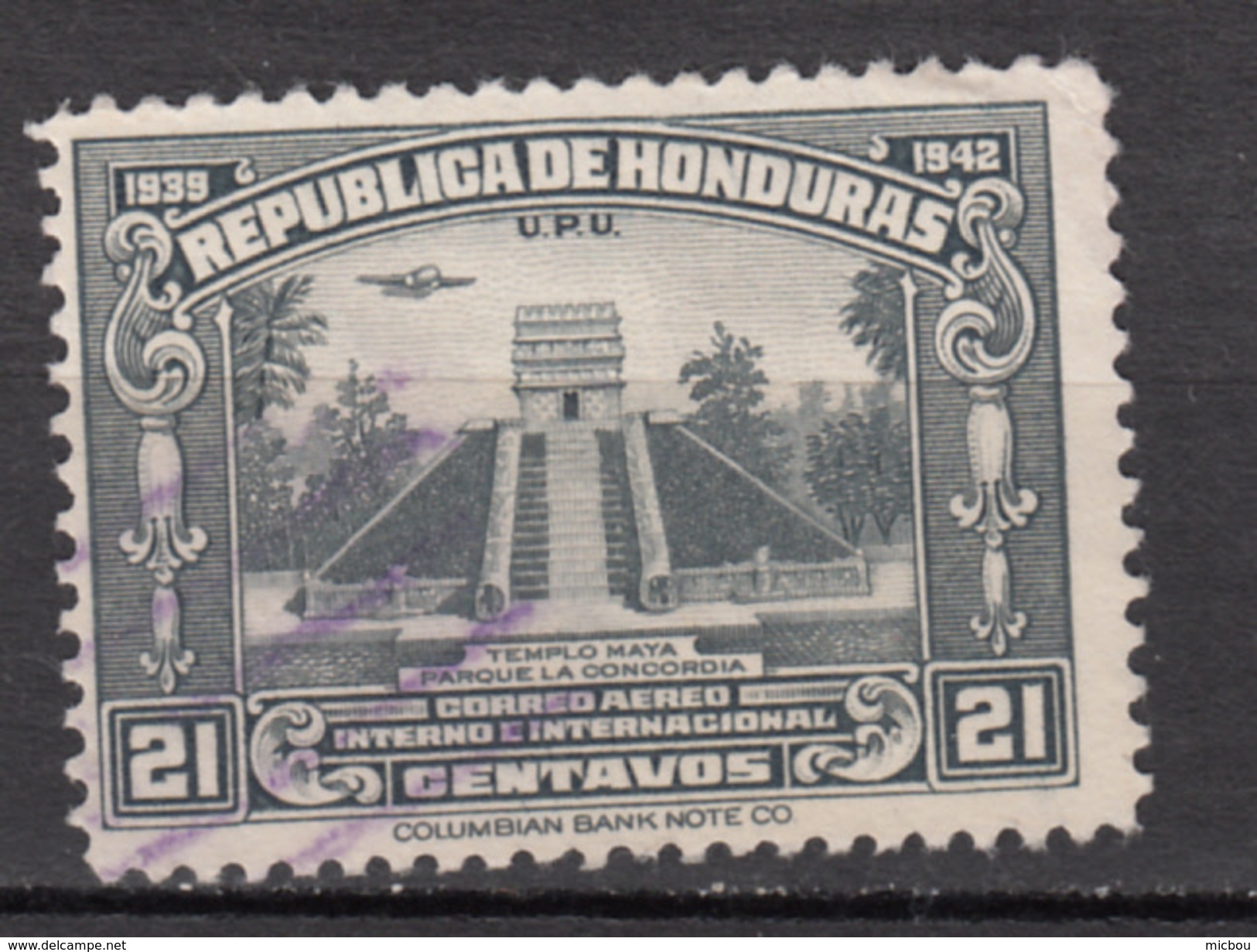 ##11, Honduras, Pyramide, Pyramid, Temple Maya, Antiquité, Antiquity, Indiens D'amérique, Amérindien, Amerindian, UPU, - Honduras