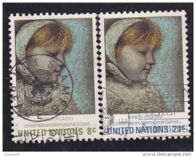 NATIONS  UNIES   1971  New York  Y.T. N° 217  218  Oblitéré - Used Stamps