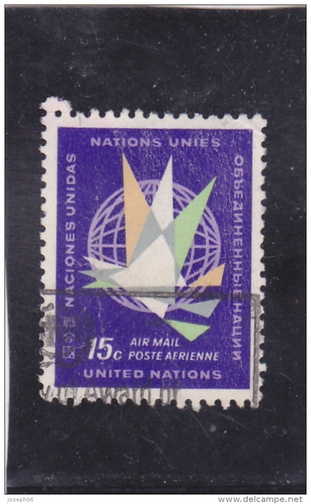 NATIONS  UNIES   1963-69  New York  Poste Aérienne  Y.T. N° 12  Oblitéré - Luftpost