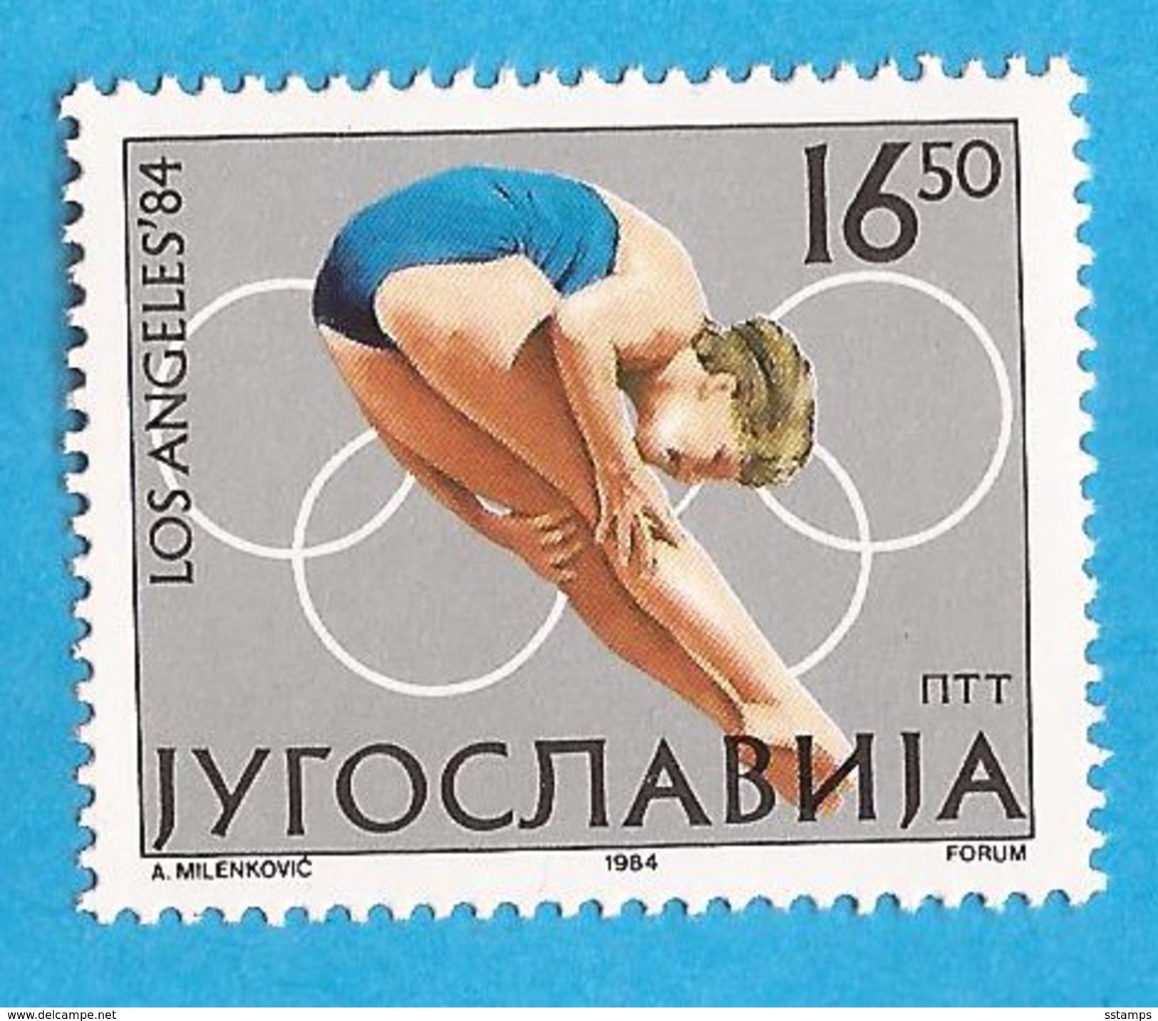 1984  2048-51  LOS ANGELES OLYMPISCHE SPIELE  TUFFI   JUGOSLAVIJA JUGOSLAWIEN  MNH - High Diving