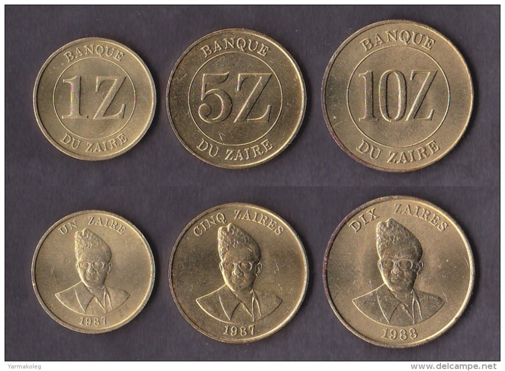 Zaire 3 Coins Set 1987-1988 - Zaïre (1971-97)