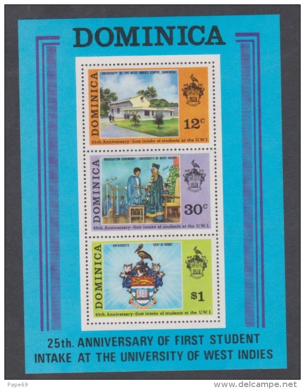 Dominique BF N° 23 XX  25ème Anni. De L'Universté Des Indes Occidentales , Le Bloc, Sans  Charnière, TB - Dominica (...-1978)