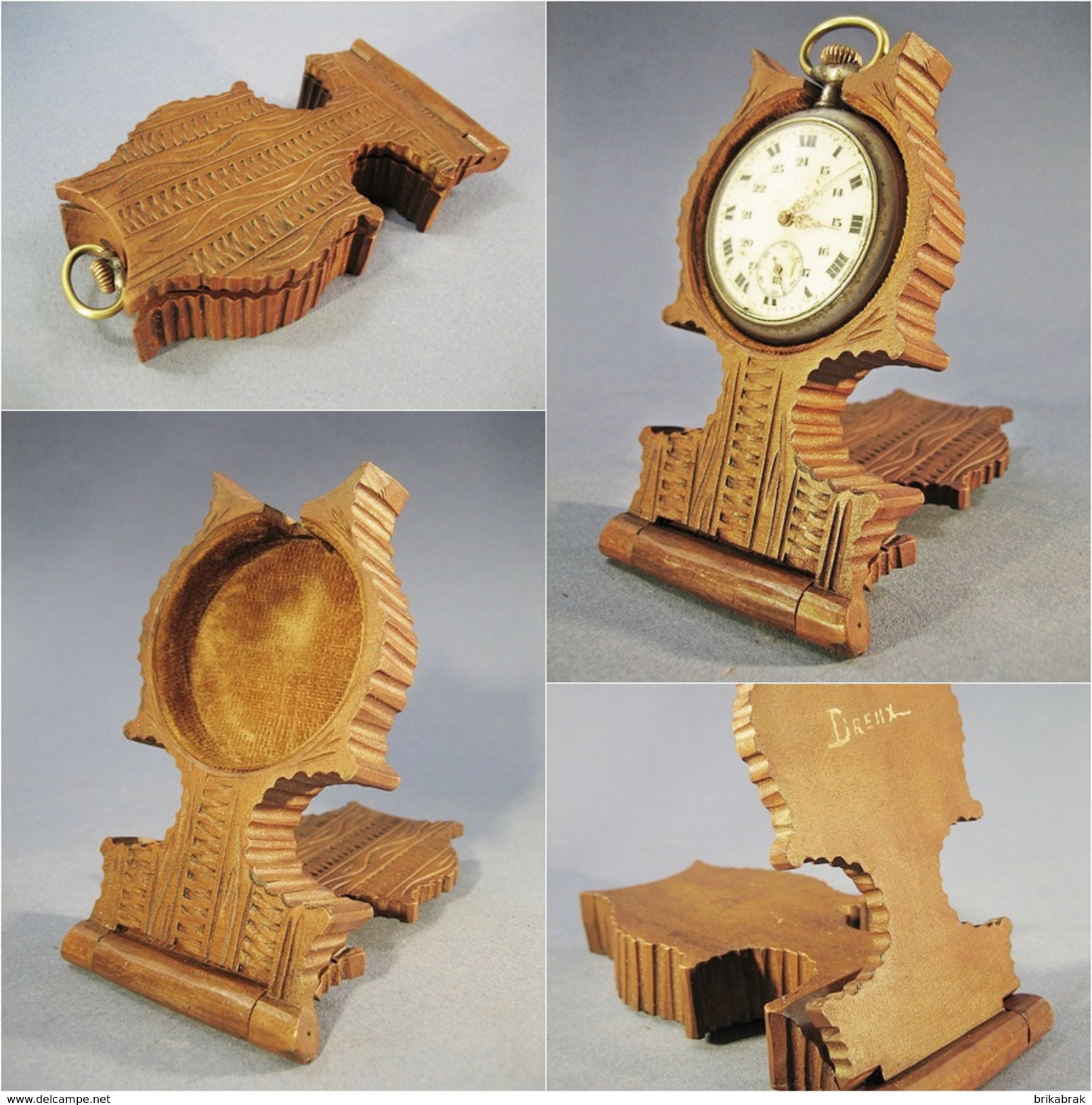 * PORTE MONTRE A GOUSSET SOUVENIR DE DREUX # Horlogerie Sculpture Art Populaire - Horloge: Zakhorloge