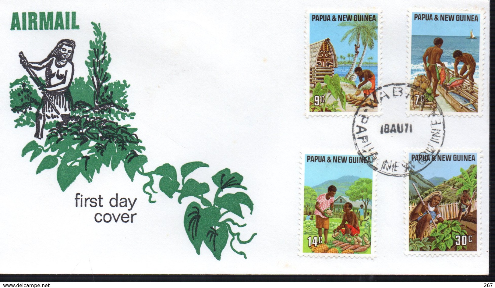 PAPOUASIE  ET NOUVELLE GUINEE  FDC  1971 Industries Primaires Noix De Coco  Marché Pomme De Terre - Fabriken Und Industrien