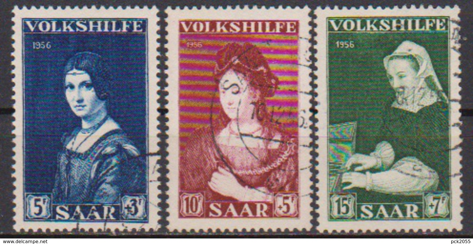 Saarland1956 MiNr.376 - 378  O Gest Volkshilfe Gemälde ( 3853 )  Günstige Versandkosten - Oblitérés