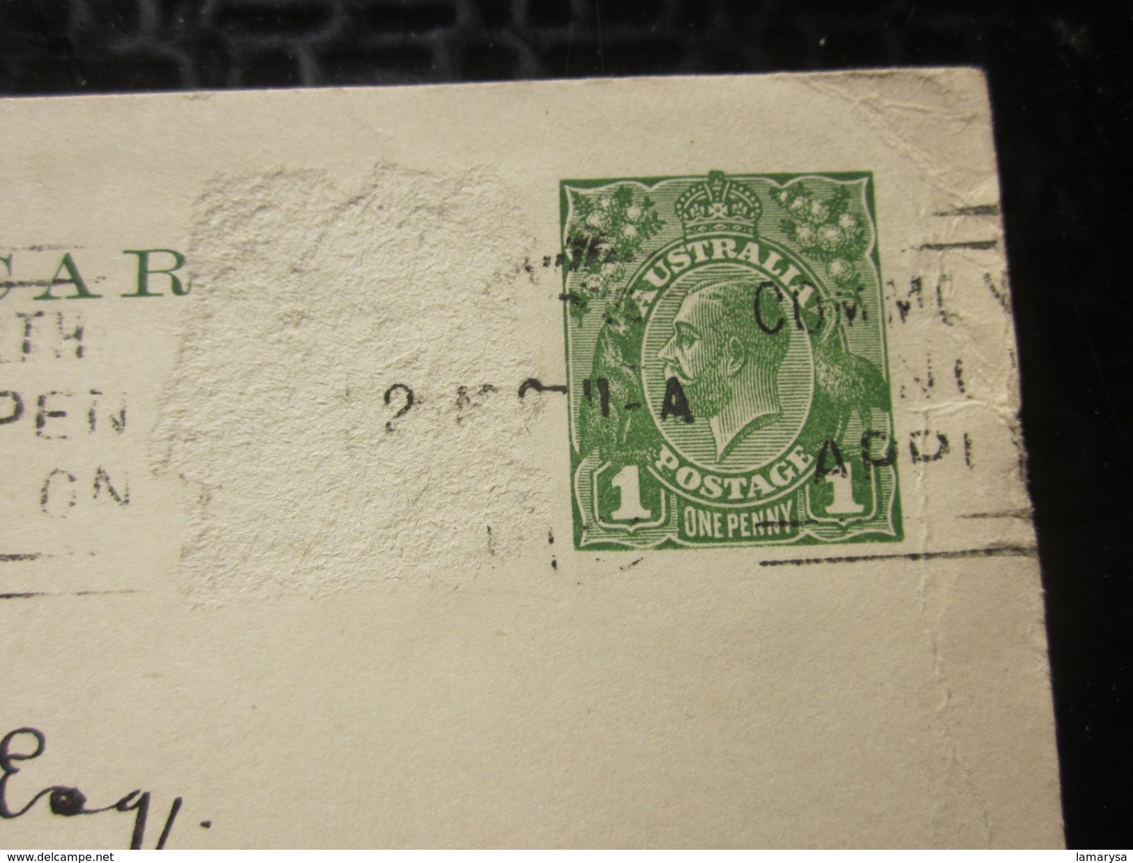 1927 Timbre Stamp  Océanie  Australie Australia  Entiers Postaux  Carte Postale Lettre  Document -- England - Postal Stationery