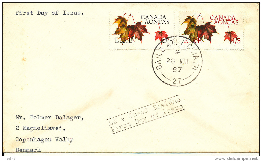 Ireland FDC 28-8-1967 Centennial CANADA Confederation Complete - FDC