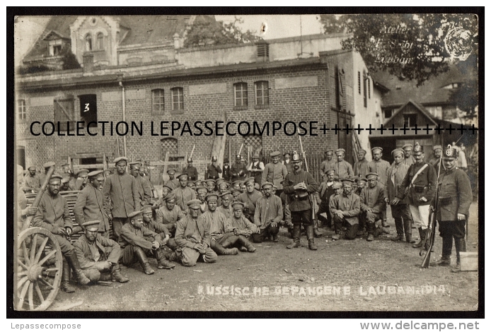 TOP - LAUBAN POLOGNE - VUE INEDITE DU CAMP DE PRISONNIERS DE GUERRE ET SOLDATS RUSSES EN 1914 - Guerre 1914-18