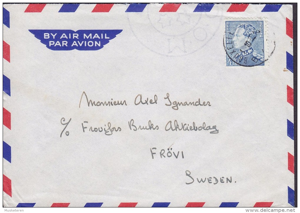 Belgium By Air Mail Par Avion BRUXELLES Brussel 1959 Cover Lettre FRÖVI Sweden Baudouin Timbre - Briefe U. Dokumente